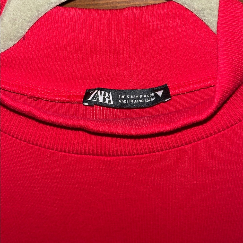 Zara Vibrant Red Knit Dress, Size Small - Picture 3 of 6